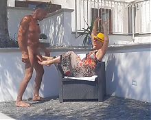 Selenas Outdoor Sex After Coming Home